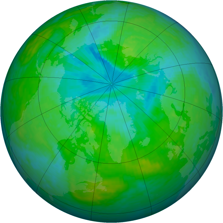 Arctic ozone map for 17 July 1993